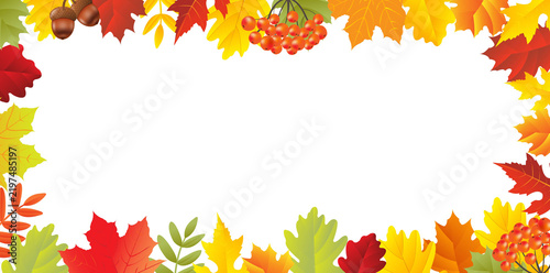 Autumn Banner And Autumn Leaves Border