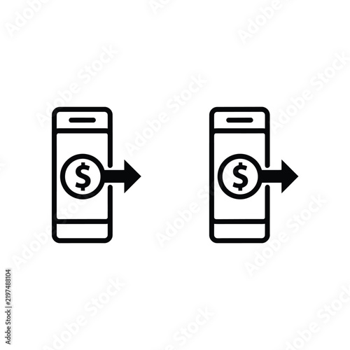 Mobile phone representing money transfer and financial transactions