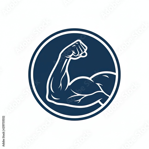 Simple flexed arm logo showcasing clean negative space technique