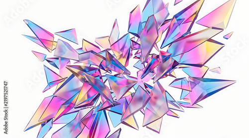 Crystal Shards Rainbow Abstract Art