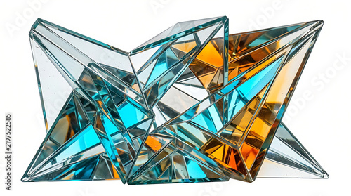 Geometric Abstract Crystal Sculpture