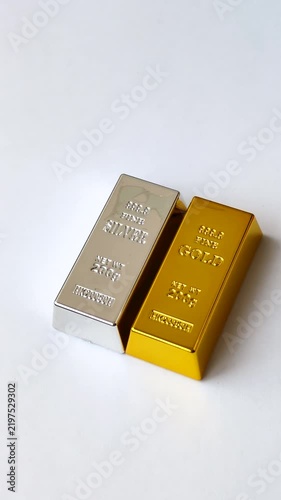Gold and silver bullion or ingots as metals for bank storage and investments