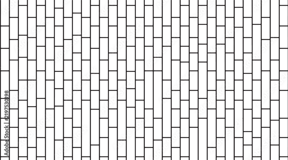 Fototapeta premium Abstract Geometric Vertical Brick Pattern Monochrome Linear Vector Illustration for Modern Graphic Design Projects