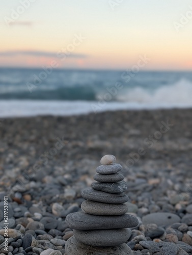 Canvas Print stones on the beach