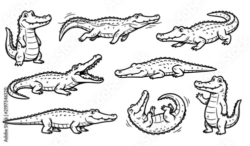 set of cartoon animals....crocodiles