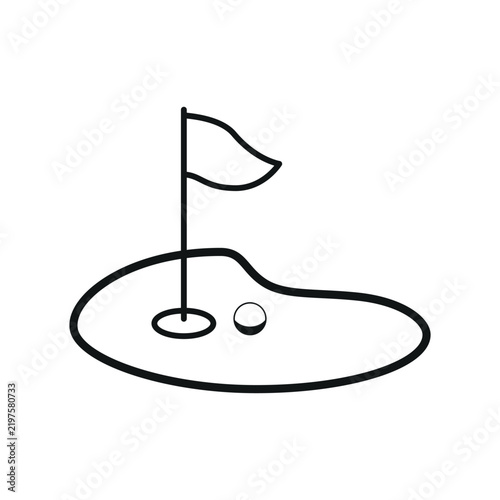 Golf ball. Golf game. golf ball Line art logos or icons
