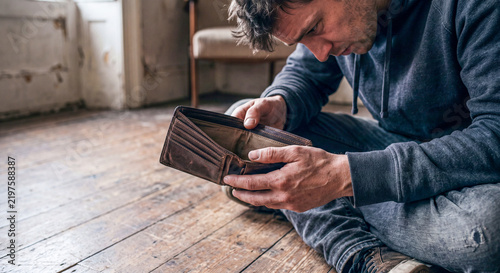 man looking for money
