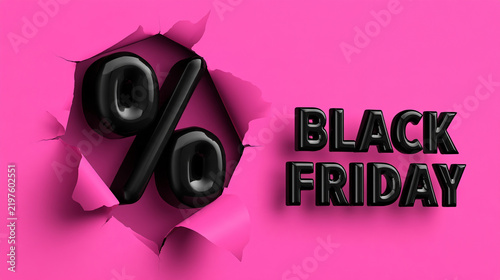 Black friday sale offering percentage discount through torn paper
