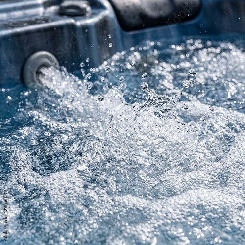 Water bubbles splashing in a hot tub jacuzzi  