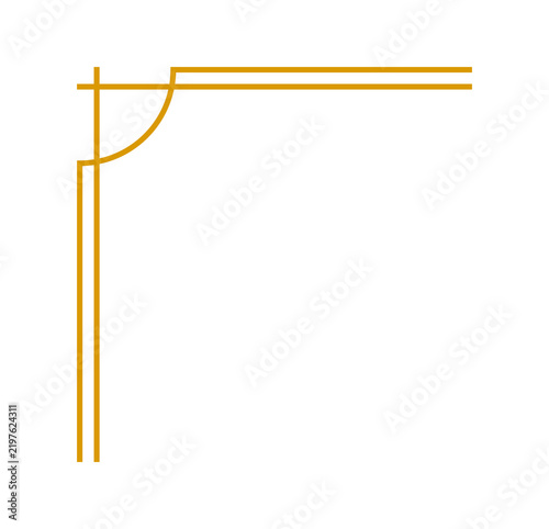 Minimal golden corner frame with double lines for certificate, invitation, branding, menu and elegant design