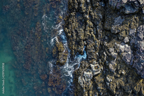 waves on rocks