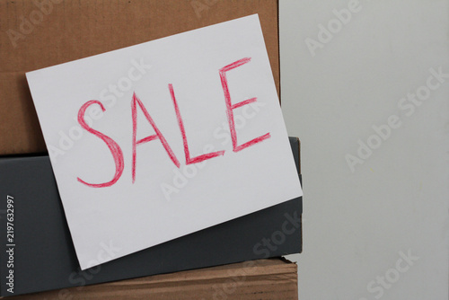  Sale packages for retail and online shopping with copy space 