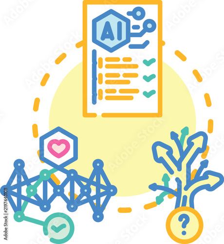 Картината върху платно Icon conceptualizing ai accountability for transparent decision making, showing