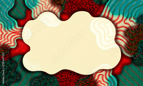 Abstract organic shapes with cloud center copy space. Illustratio for Banner, Poster, background and etc.