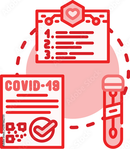 Ascertain concept. Analyze infer, discover establish, identify examine icon vector illustration