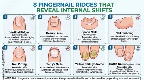 Fingernail Ridge Meanings and Associated Health Conditions Chart