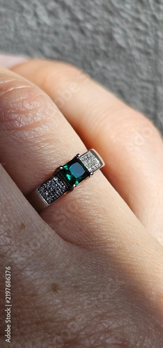 hand with a diamond