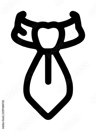 Фотография Hand-drawn vector icon illustration of a classic men's ascot tie, featuring a kn