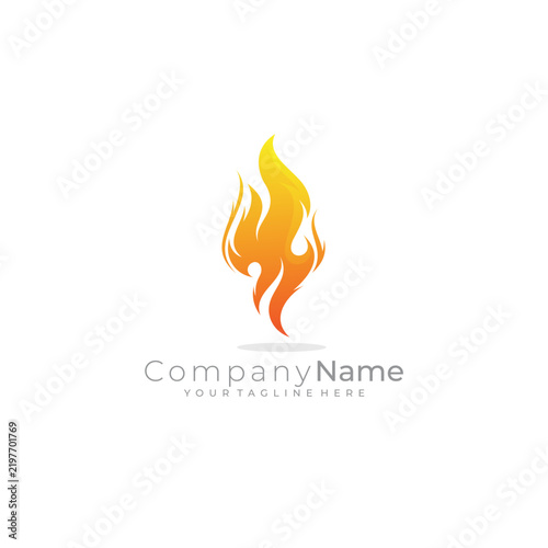 A blazing fire logo with a simple yet luxurious look. barbecue logos