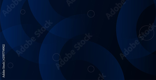 Modern abstract dark blue gradient background with layered circular geometric shapes and subtle glowing rings