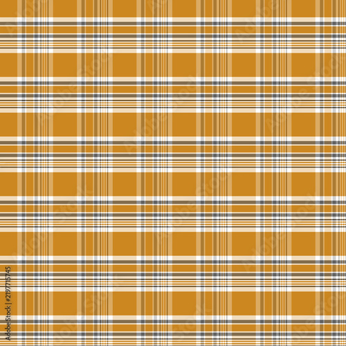 Warm mustard yellow tartan plaid seamless texture pattern background for wrapping paper