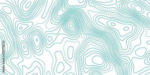 Topographic contour, line map with curvy wave isolines. Ocean or sea depth topographic landscape surface, pattern.White Background topo