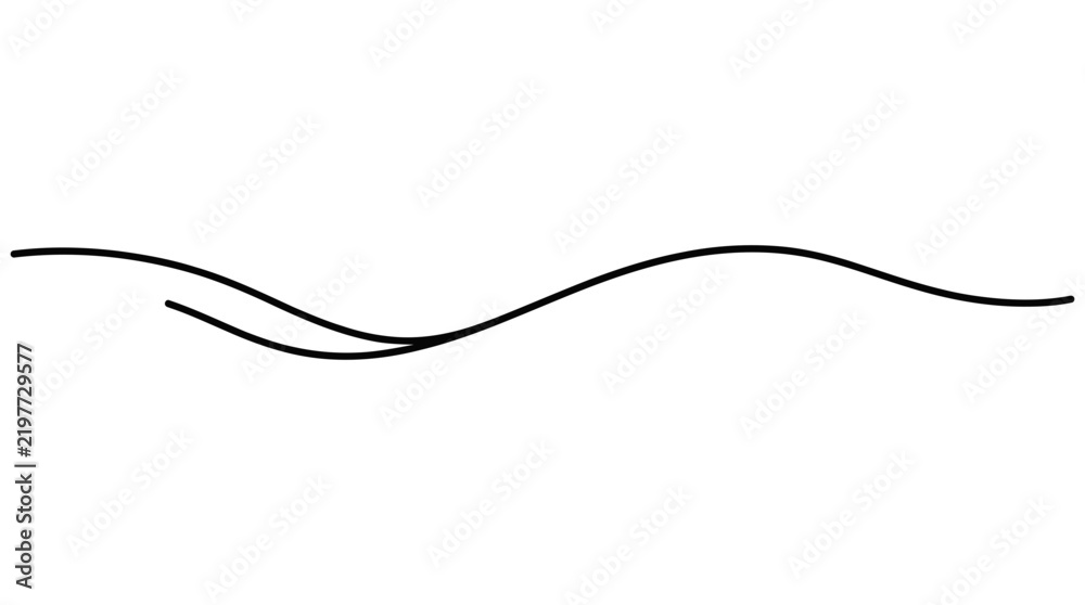 Obraz premium Minimalist Curved Wavy Line Divider Vector Illustration