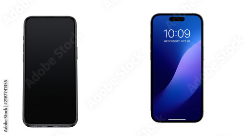 Sleek smartphone mockup comparison showing front and back design in minimalist display