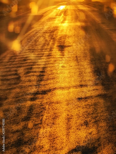 sunset in the city. blurred background.