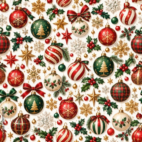 Festive Holiday Ornament Pattern for Christmas Decor