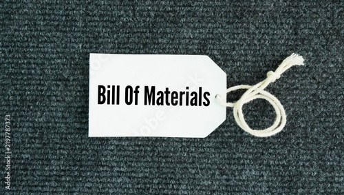 Canvastavla Tag the paper with the words Bill of materials
