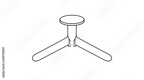 Fotografie Minimal line art brass butterfly paper fastener brad with spread legs and round