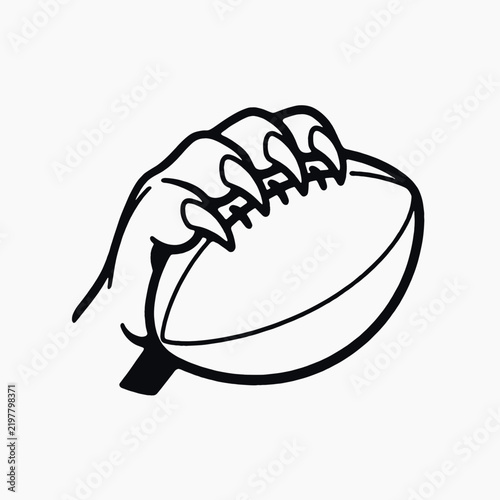 Rugby Ball Illustration on White Background