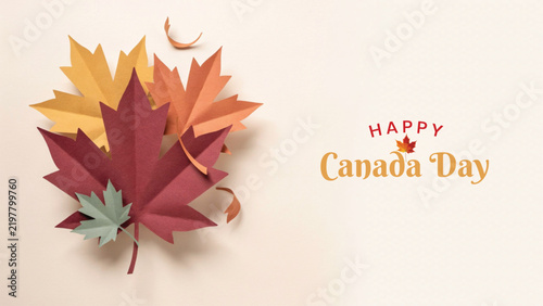 Beautiful festive background featuring colorful maple leaves celebrating the national holiday of canada day in july