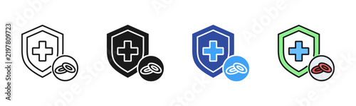 Obraz na plátně Immune System icon set multiple style collection