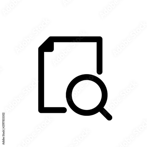animation of the magnifying icon and paper represeting about review, search, analytic business, and more