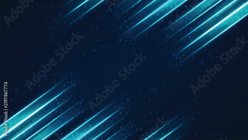 Blue Glowing Light Trails Background Abstract Technology