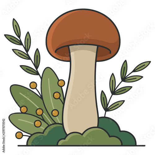 Mushroom Botanical Clipart