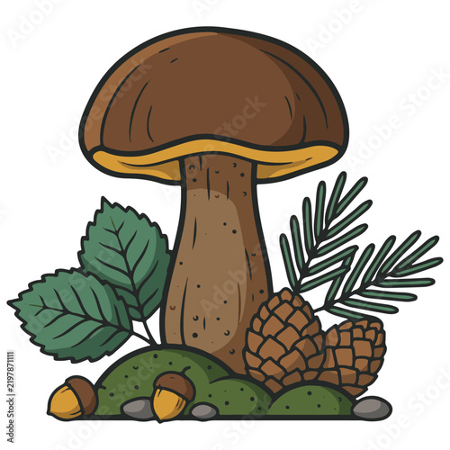 Mushroom Botanical Clipart
