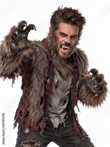 Terrifying Werewolf Man in Costume