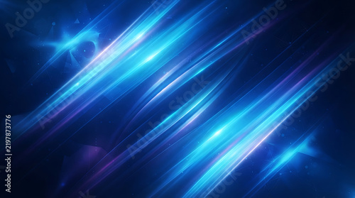 Bright neon light trails on dark background