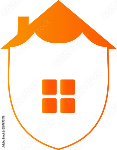 House Shield Logo, Home Security and Real Estate Protection Symbol