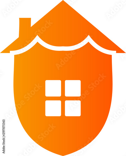 House Shield Logo, Secure Home and Real Estate Protection Symbol