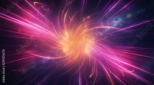 Colorful cosmic explosion in space