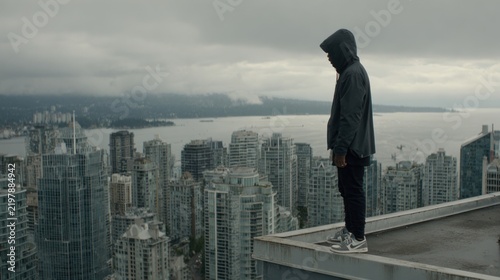 Person on rooftop overlooking city (1)