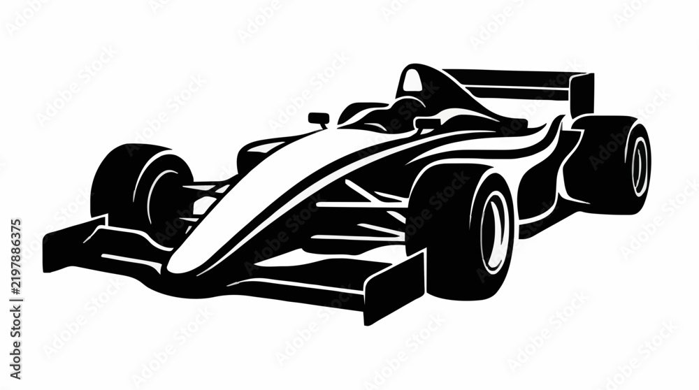 Obraz premium Formula 1 Racing Car Silhouette Representing the Iconic F1 Malaysia Grand Prix at Sepang Circuit