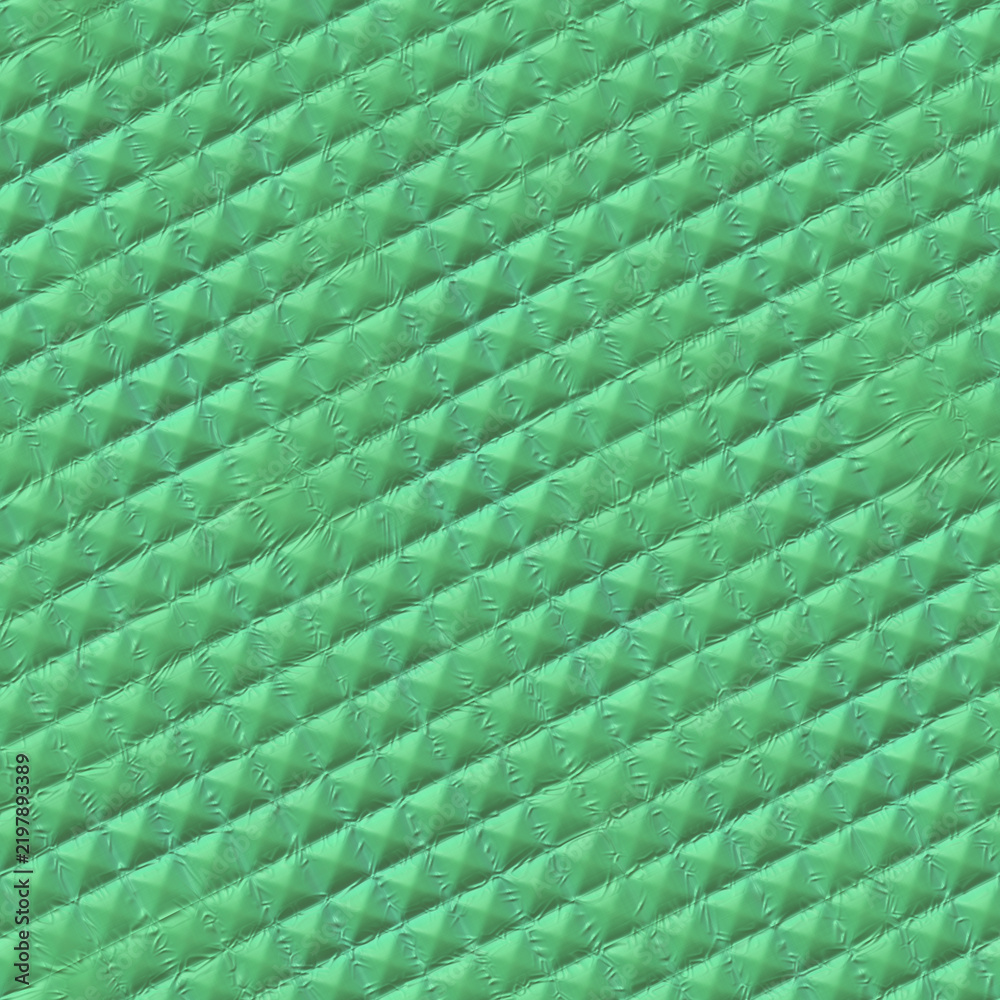 Fototapeta premium Vibrant Green Textured Synthetic Quilted Grid Pattern