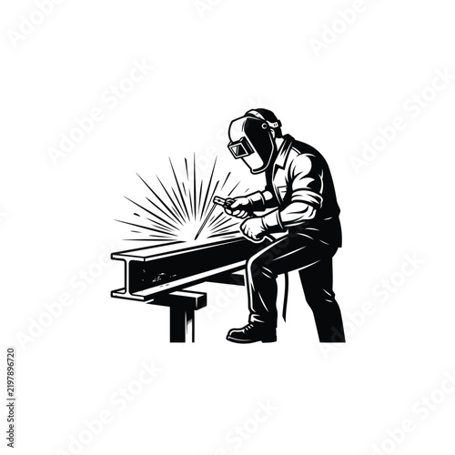 Welding Worker Icon – Minimalist Industrial Work Symbol