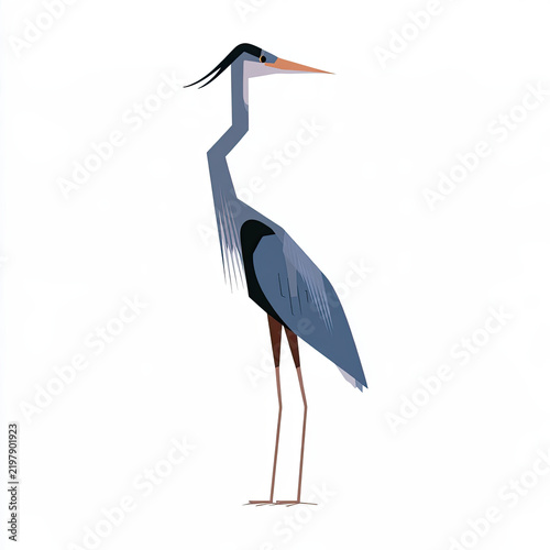 transparent background great blue heron vector illustration