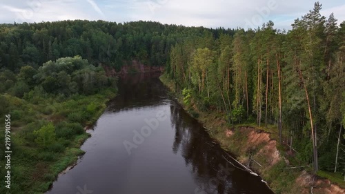 Sunrise Over Gauja River Near Spriņģu Cliffs, Latvia